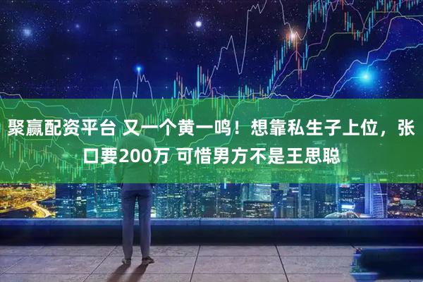 聚赢配资平台 又一个黄一鸣！想靠私生子上位，张口要200万 可惜男方不是王思聪